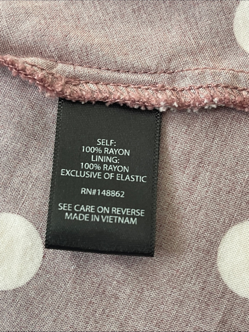 Torrid Mauve Polka Dot Button Front Dress Smocked Back 2X - Picture 8 of 16